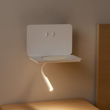 ONLI - Luminária LED flexível com prateleira WIK LED/6,5W/230V + LED/3W branca
