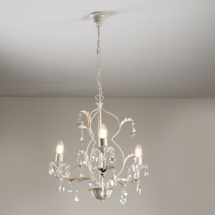 ONLI - Lustre com corrente TERESA 3xE14/6W/230V branco