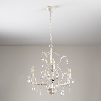 ONLI - Lustre com corrente TERESA 3xE14/6W/230V branco