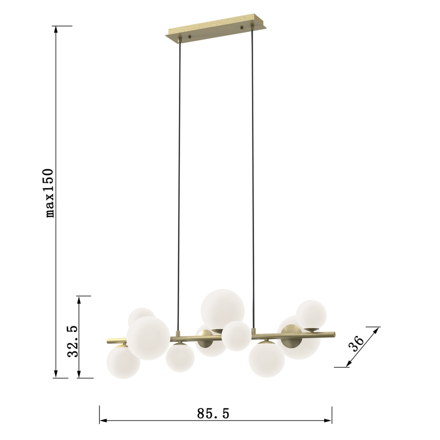 ONLI - Lustre em cabo PALOMA 10xG9/3W/230V dourado