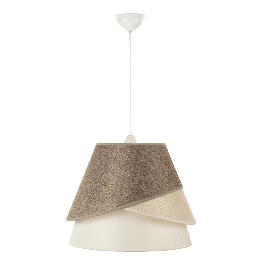 ONLI - Lustre em cabo POLLON 1xE27/15W/230V castanho/creme/bege