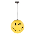 ONLI - Lustre infantil pendente com cabo SMILEY 1xE27/15W/230V amarelo
