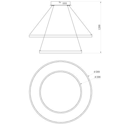 ONLI - Lustre LED suspenso NOELIA LED/30W/230V preto