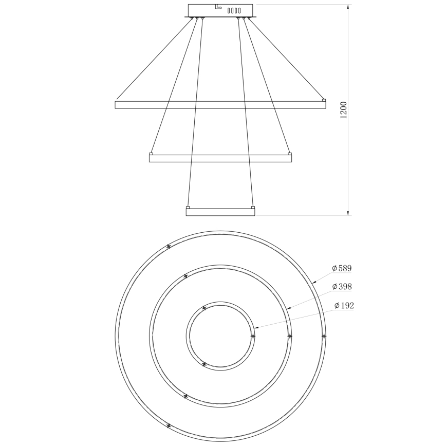 ONLI - Lustre LED suspenso por cabo NOELIA LED/40W/230V dourado