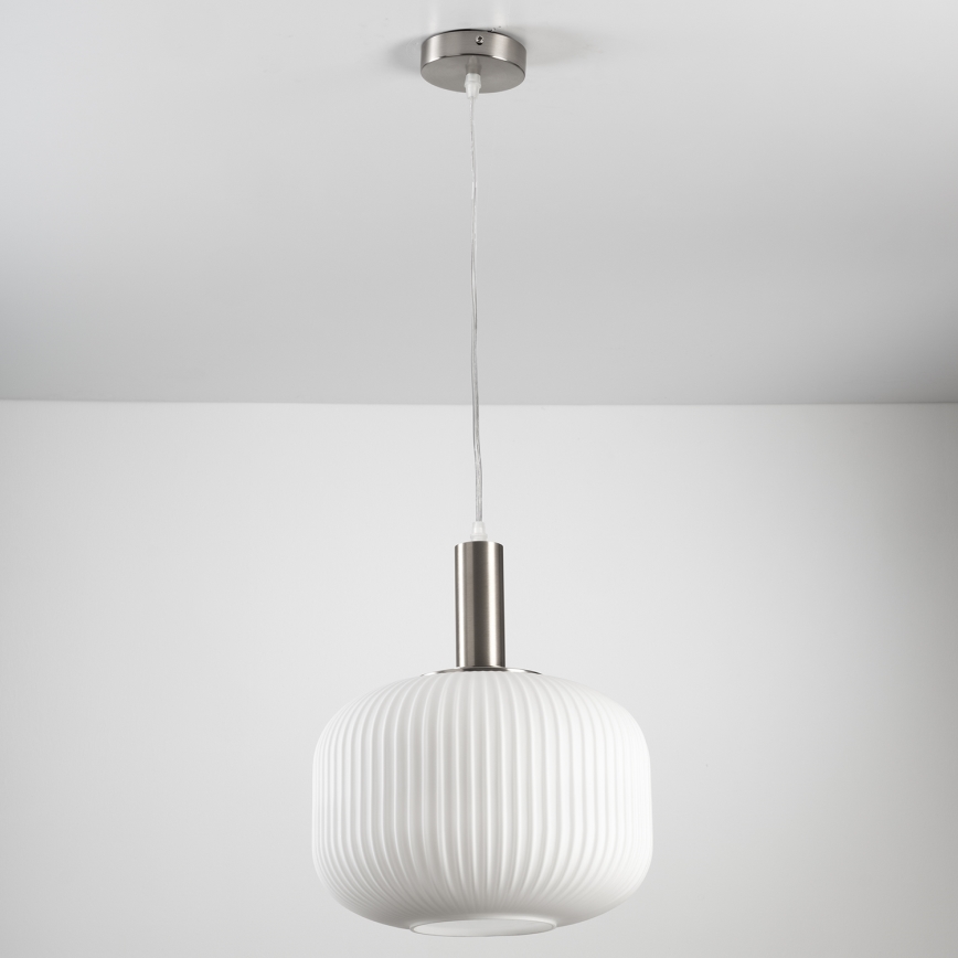 ONLI - Lustre suspenso com cabo DOROTY 1xE27/15W/230V branco/cromado brilhante