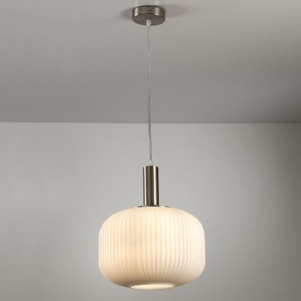 ONLI - Lustre suspenso com cabo DOROTY 1xE27/15W/230V branco/cromado brilhante