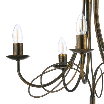 ONLI - Lustre suspenso com corrente MILVIA 5xE14/6W/230V bronze