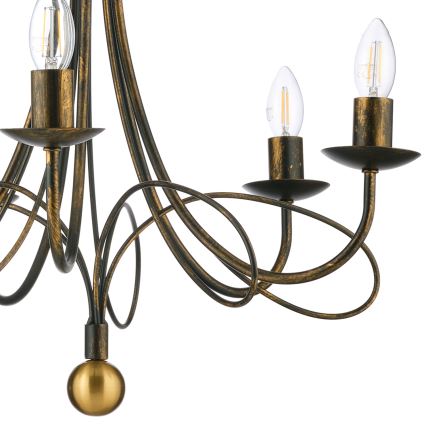 ONLI - Lustre suspenso com corrente MILVIA 5xE14/6W/230V bronze
