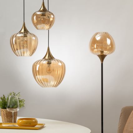 ONLI - Lustre suspenso em cabo ELIDE 3xE27/15W/230V preto/cobre