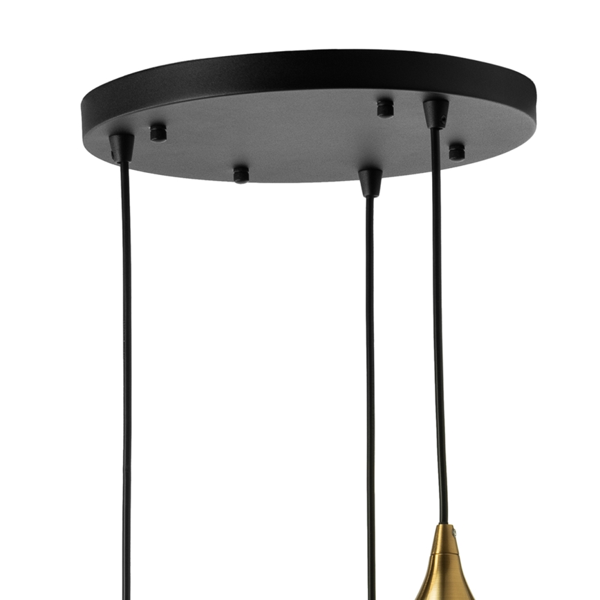 ONLI - Lustre suspenso em cabo ELIDE 3xE27/15W/230V preto/cobre