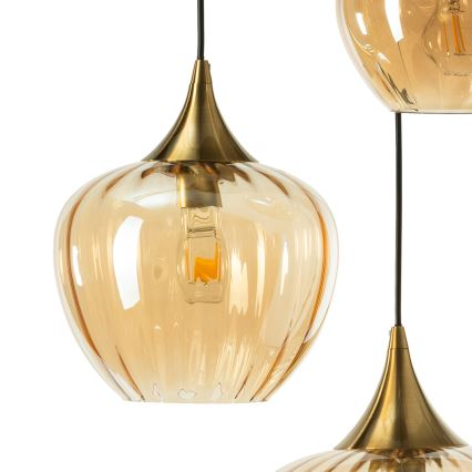 ONLI - Lustre suspenso em cabo ELIDE 3xE27/15W/230V preto/cobre