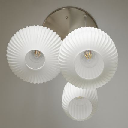 ONLI - Lustre suspenso por cabo DOROTY 3xE27/15W/230V branco/cromado brilhante