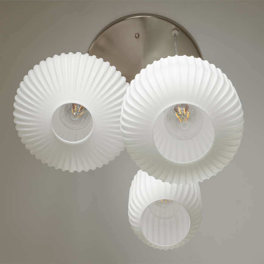 ONLI - Lustre suspenso por cabo DOROTY 3xE27/15W/230V branco/cromado brilhante