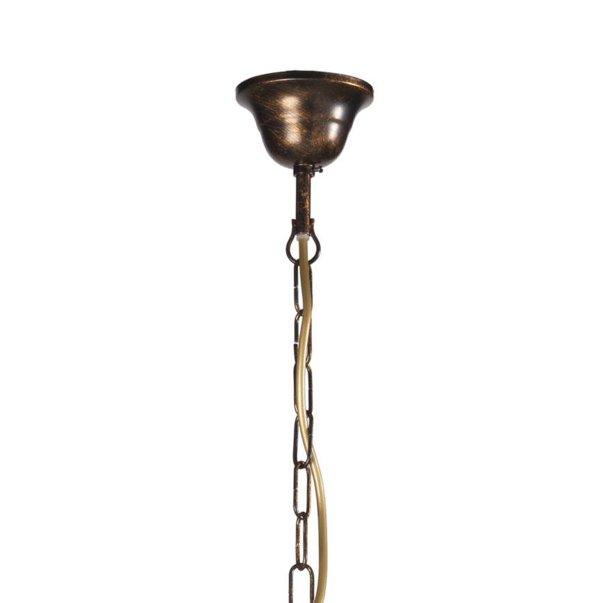 ONLI - Lustre suspenso por corrente CAROLINA 6xE14/6W/230V acabamento em bronze