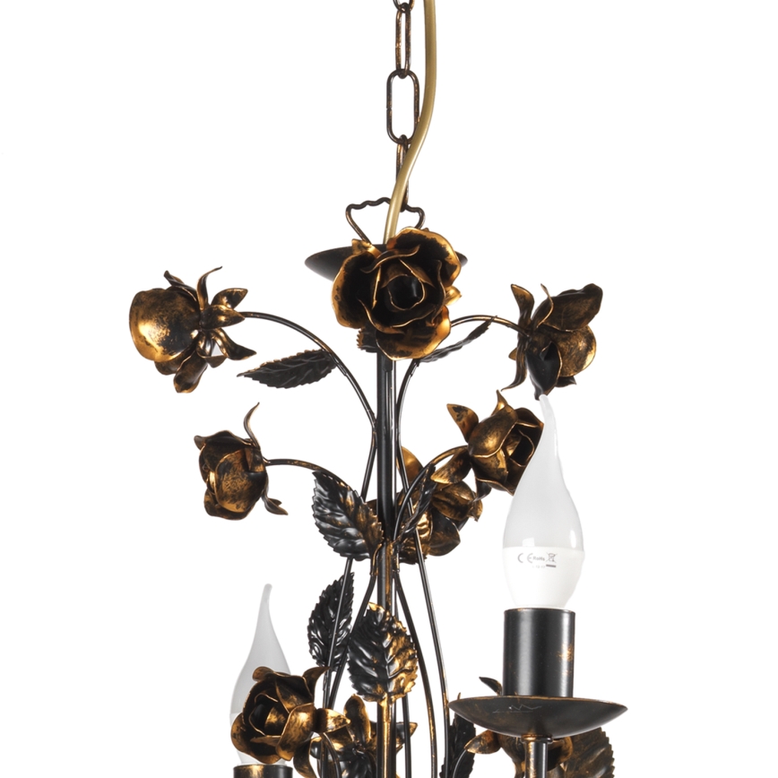 ONLI - Lustre suspenso por corrente CAROLINA 6xE14/6W/230V acabamento em bronze