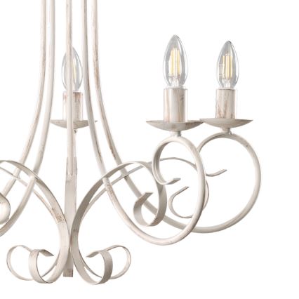 ONLI - Lustre suspenso por corrente POMPEI 5xE14/6W/230V cor creme