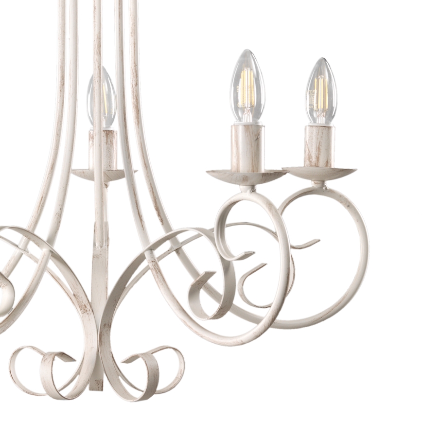 ONLI - Lustre suspenso por corrente POMPEI 5xE14/6W/230V cor creme
