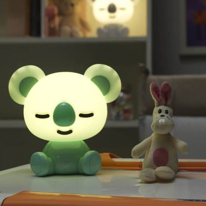 ONLI - Candeeiro noturno infantil LED regulável PUPPIES LED/3W/230V 20 cm coala/verde