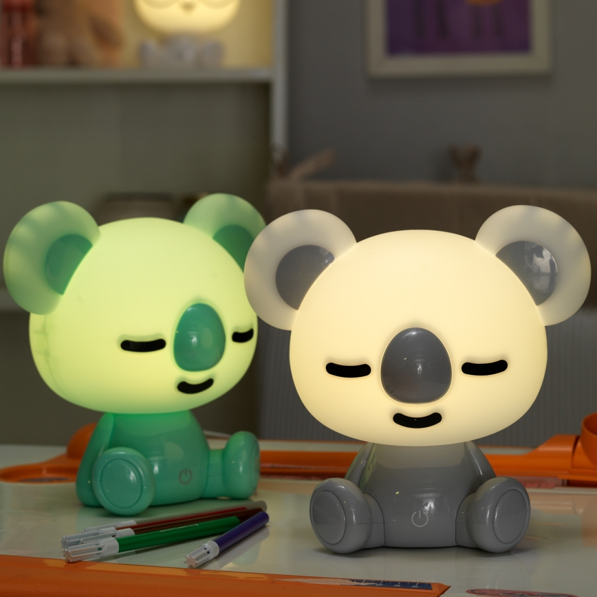 ONLI - Candeeiro noturno infantil LED regulável PUPPIES LED/3W/230V 20 cm coala/verde