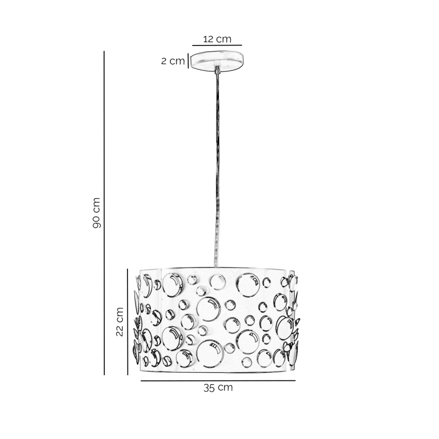 ONLI - Pendente com cabo BOLLICINE 1xE27/15W/230V branco