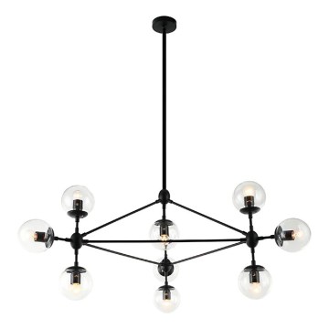 Open Design OR80094 - Lustre em haste BAO 10xE27/8W/230V Ø 90 cm preto