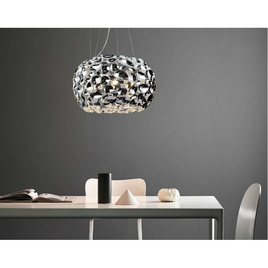 Open Design OR80162 - Lustre suspenso em cabo CARERA 6xG9/7W/230V Ø 55 cm cromado brilhante