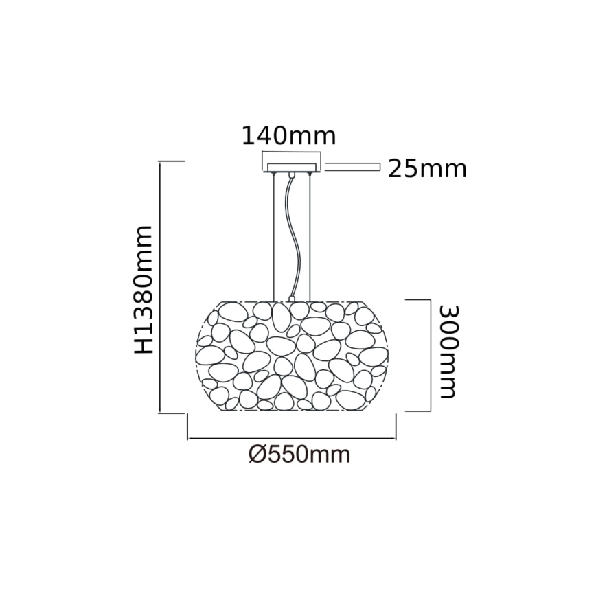 Open Design OR80162 - Lustre suspenso em cabo CARERA 6xG9/7W/230V Ø 55 cm cromado brilhante