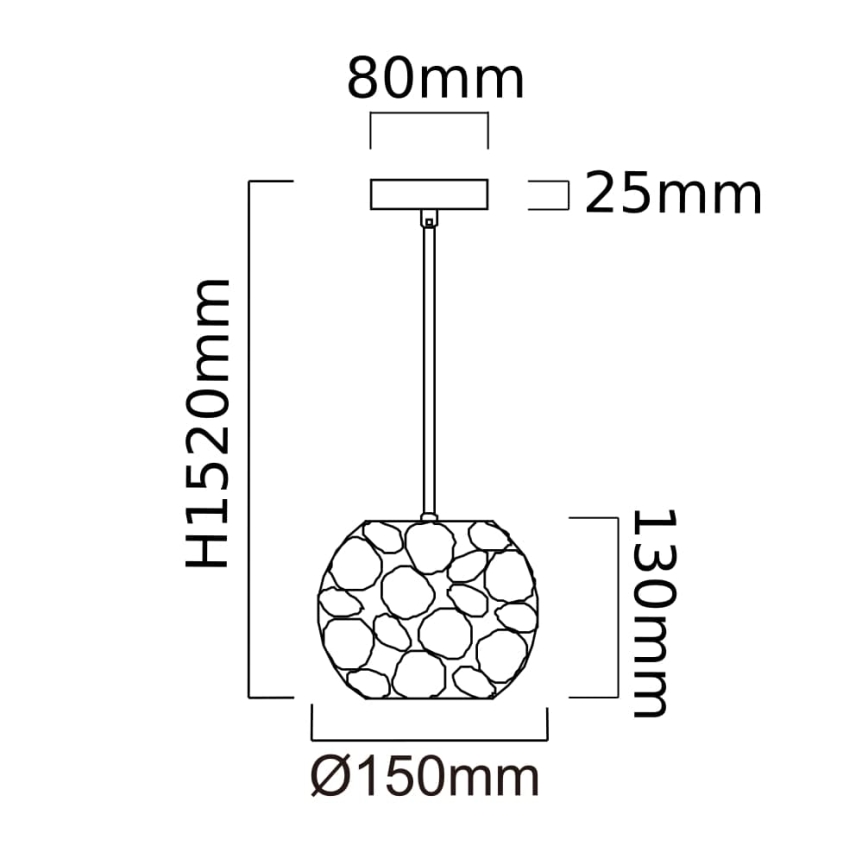 Open Design OR80179 - Pendente com cabo CARERA 1xG9/7W/230V diâmetro 15 cm cromo brilhante