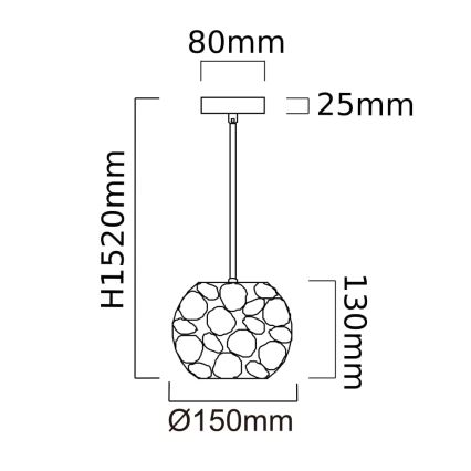 Open Design OR80193 - Lustre em cabo CARERA 1xG9/7W/230V Ø 15 cm ouro rosa