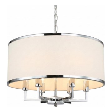Open Design OR80216 - Lustre suspenso por corrente CASA 6xE14/15W/230V creme/cromado brilhante