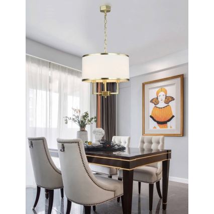 Open Design OR80223 - Lustre em corrente CASA 3xE14/12W/230V creme/latão