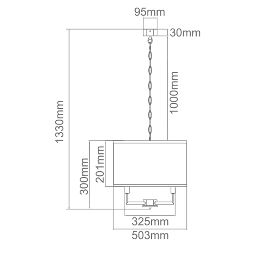 Open Design OR80230 - Lustre CASA com corrente, 6x E14/15W/230V, creme/latão