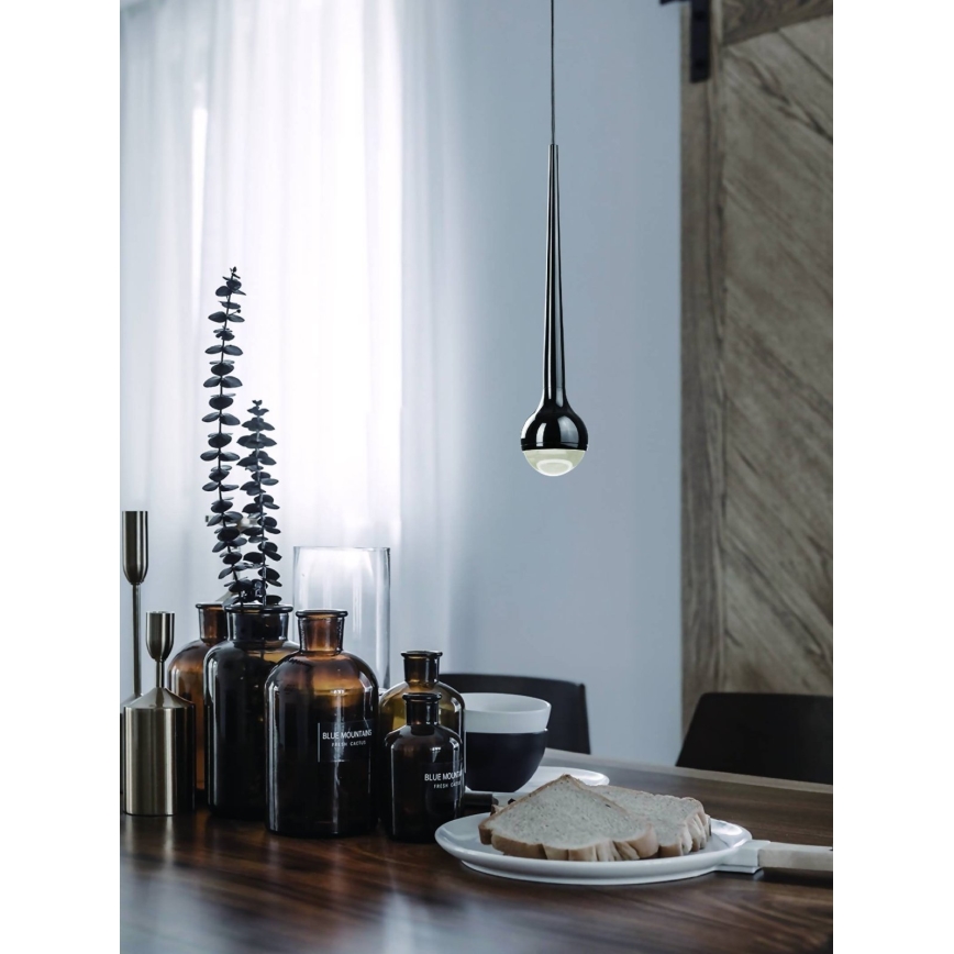 Open Design OR80261 - Lustre LED suspenso por cabo CAPPI LED/5W/230V preto cromado