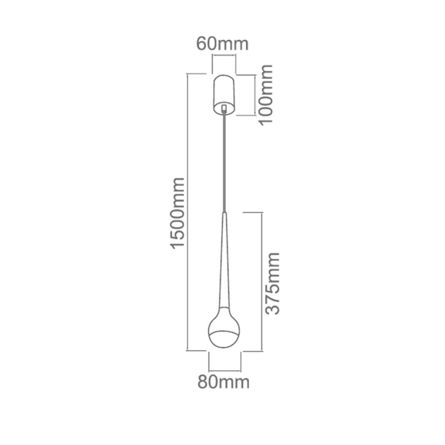 Open Design OR80261 - Lustre LED suspenso por cabo CAPPI LED/5W/230V preto cromado