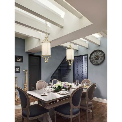 Open Design OR80568 - Lustre com corrente LUNGA 1xE27/15W/230V latão/branco