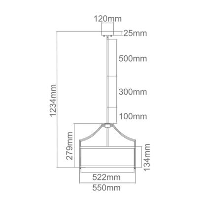 Open Design OR80872 - Lustre de haste STANZA 4xE27/15W/230V, Ø 55 cm, cromado brilhante/branco