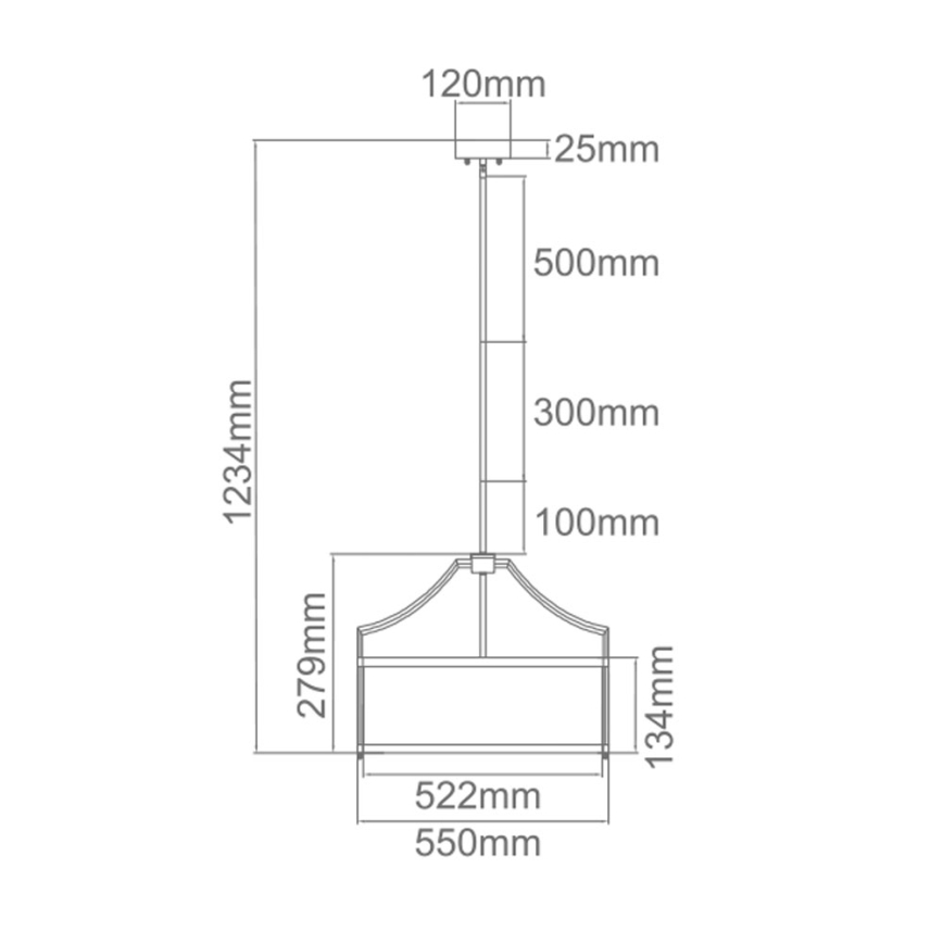 Open Design OR80872 - Lustre de haste STANZA 4xE27/15W/230V, Ø 55 cm, cromado brilhante/branco