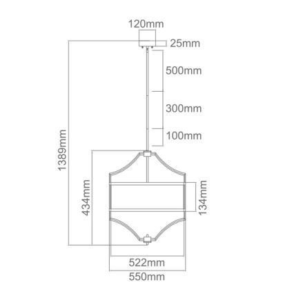 Open Design OR80933 - Lustre em haste STESSO 4xE27/15W/230V Ø 55 cm latão/branco