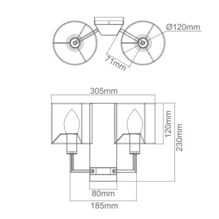 Open Design OR81503 - Aplique de parede CASA 2xE14/12W/230V latão/creme