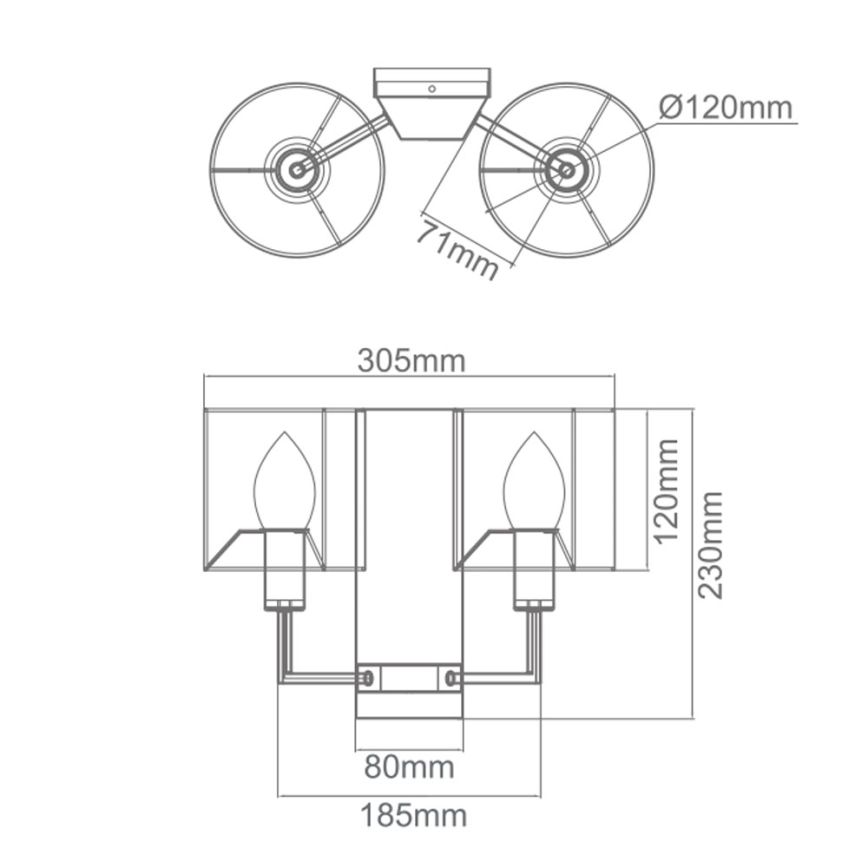 Open Design OR81503 - Aplique de parede CASA 2xE14/12W/230V latão/creme