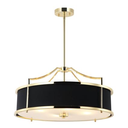 Open Design OR84146 - Lustre em haste STANZA 4xE27/15W/230V Ø 55 cm dourado/preto