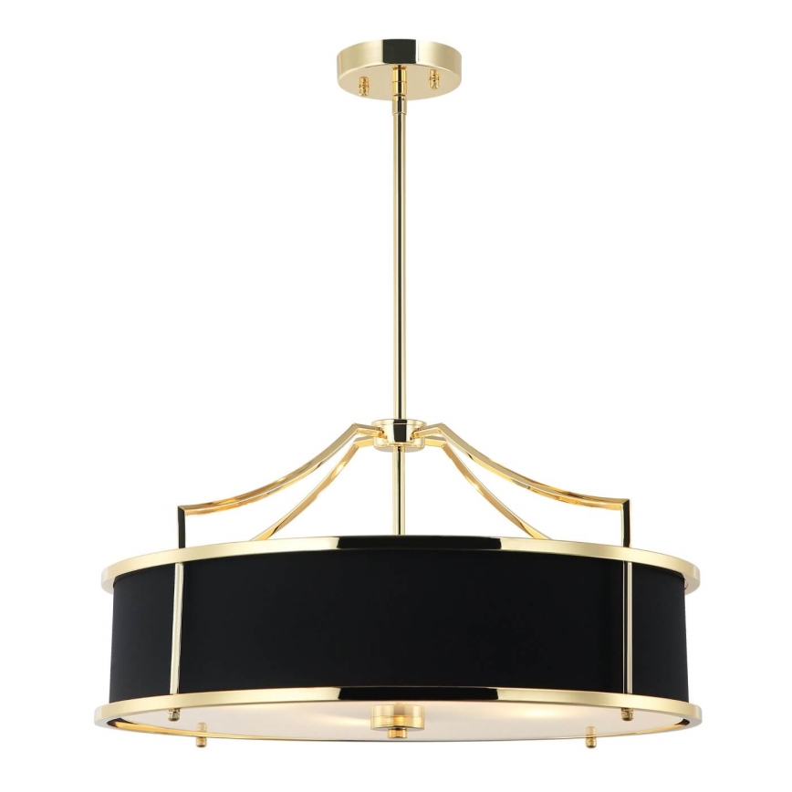 Open Design OR84146 - Lustre em haste STANZA 4xE27/15W/230V Ø 55 cm dourado/preto