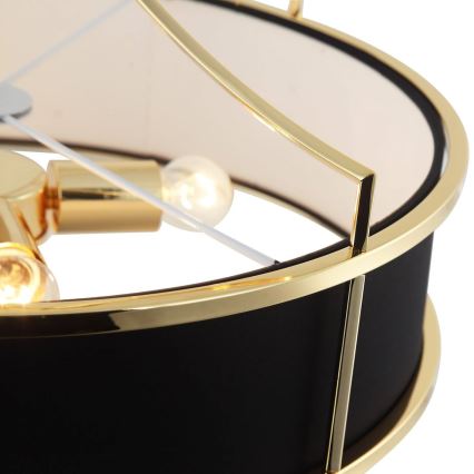 Open Design OR84146 - Lustre em haste STANZA 4xE27/15W/230V Ø 55 cm dourado/preto