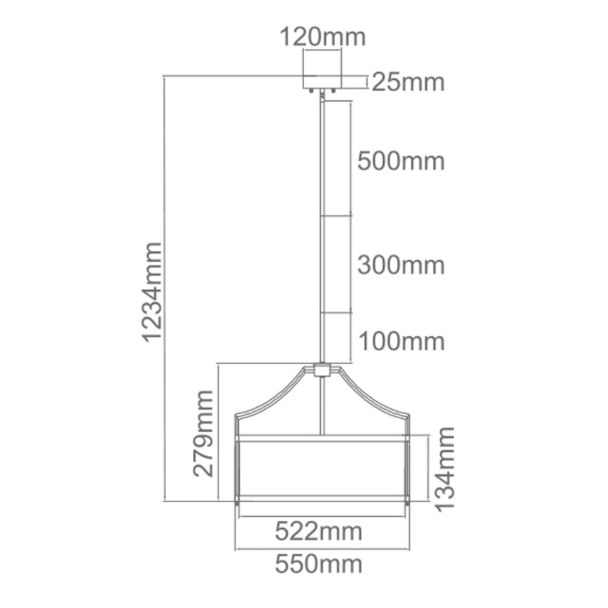 Open Design OR84146 - Lustre em haste STANZA 4xE27/15W/230V Ø 55 cm dourado/preto