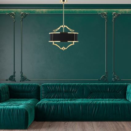 Open Design OR84153 - Lustre em haste STESSO 4xE27/15W/230V Ø 42 cm dourado/preto