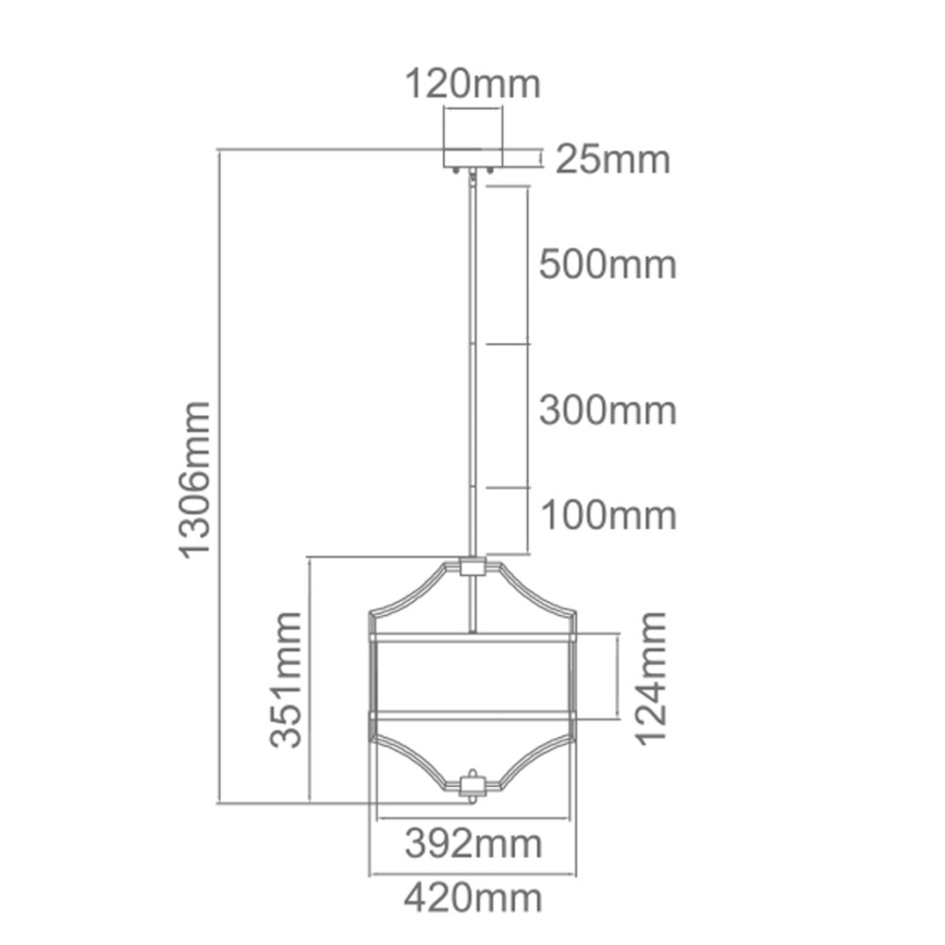 Open Design OR84153 - Lustre em haste STESSO 4xE27/15W/230V Ø 42 cm dourado/preto