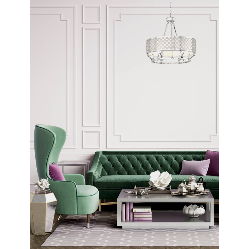 Open Design OR84375 - Lustre com corrente VERNO 6xE14/12W/230V diâmetro 55 cm cromado brilhante