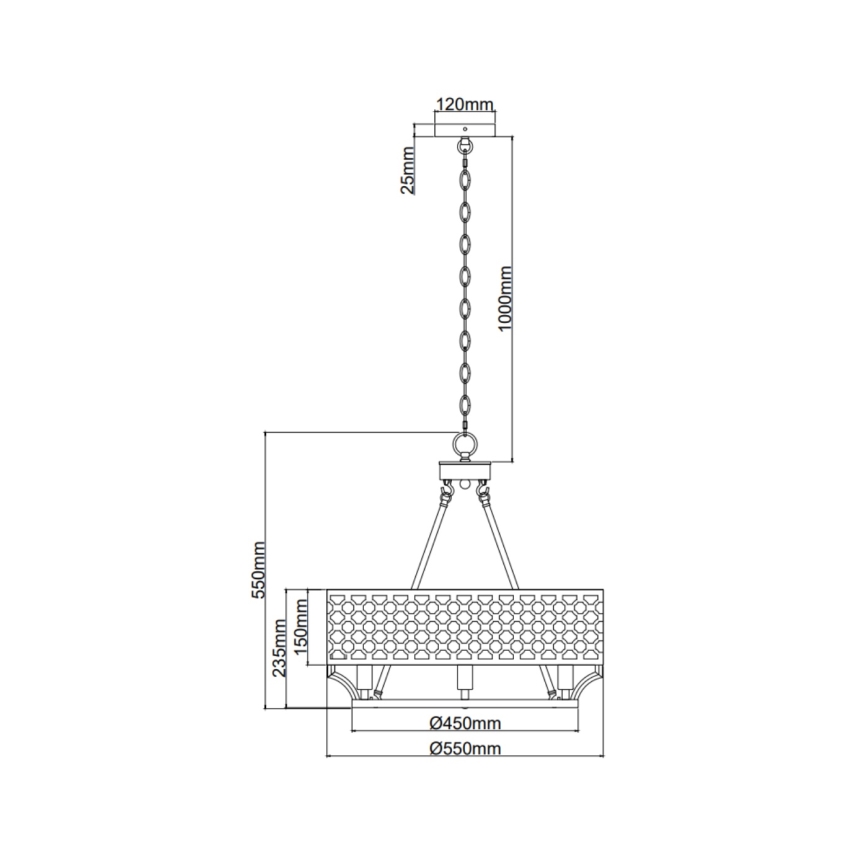 Open Design OR84375 - Lustre com corrente VERNO 6xE14/12W/230V diâmetro 55 cm cromado brilhante