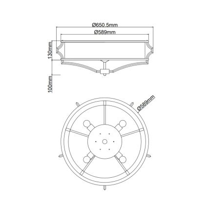 Open Design OR84412 - Candeeiro de tecto STESSO 4xE27/12W/230V Ø 65 cm cromado brilhante/branco