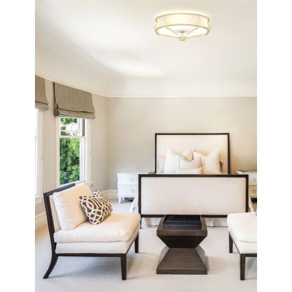 Open Design OR84443 - Candeeiro de teto STESSO 6xE27/12W/230V Ø 85 cm latão/branco